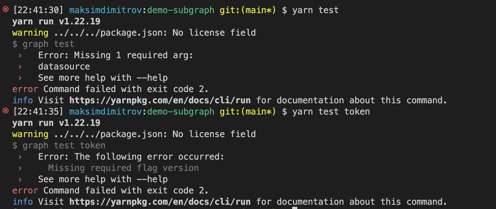 `graph test` command regressions · Issue 1191 · graphprotocol/graphtooling · GitHub