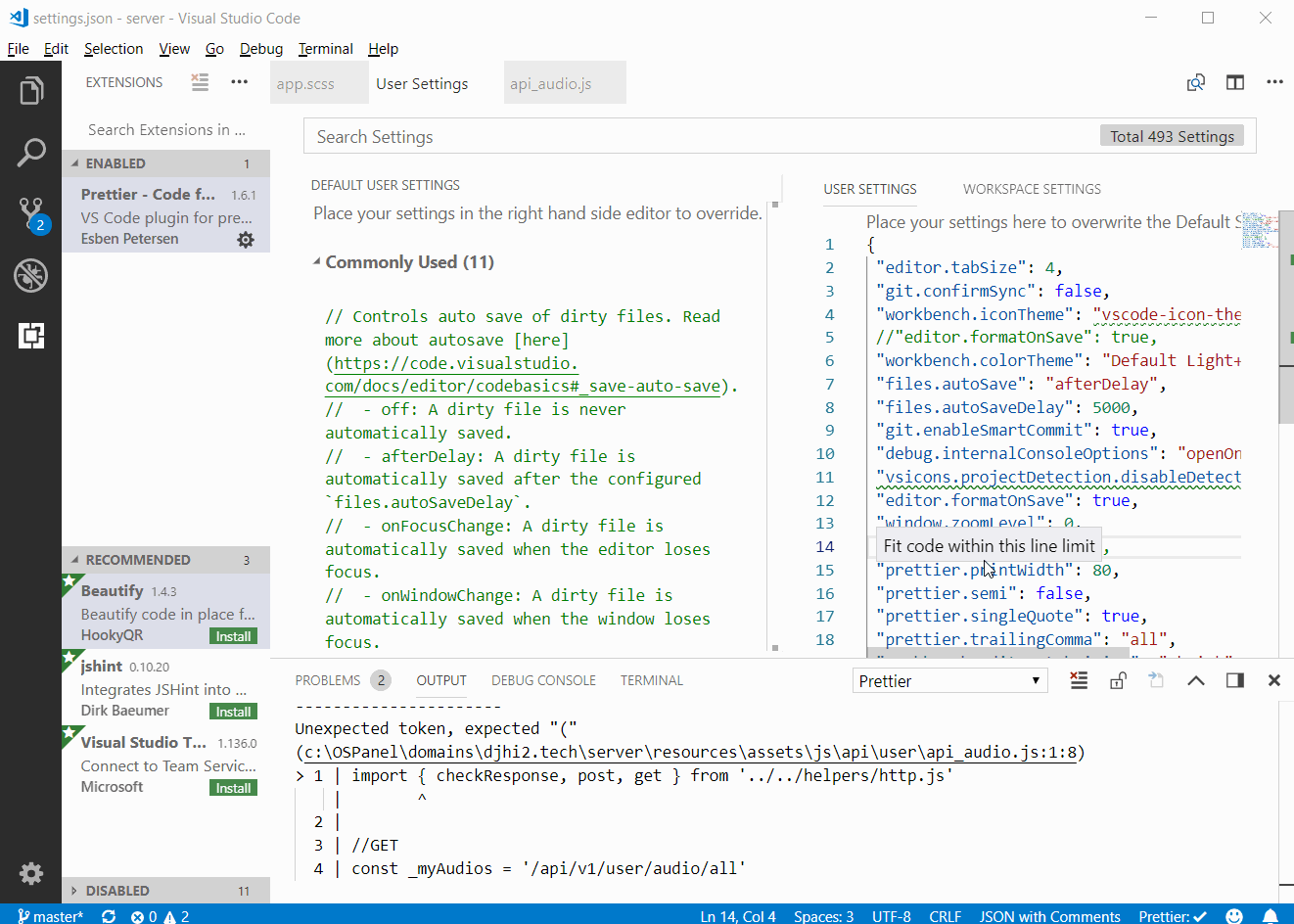 prettier.tabWidth doesn't work in .js files · Issue #568 · prettier ...