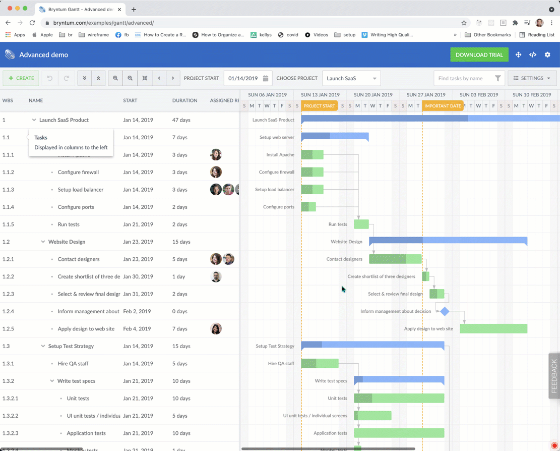 Gantt - parent tasks disappear at extreme zoom level(s) · Issue #3661 ...