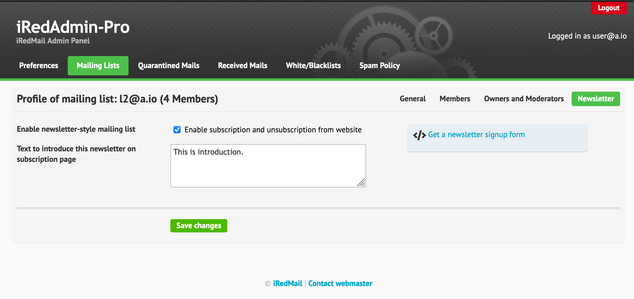 Allow mailing list owner to manage lists in iRedAdminPro · Issue 102 · iredmail/iRedMail · GitHub