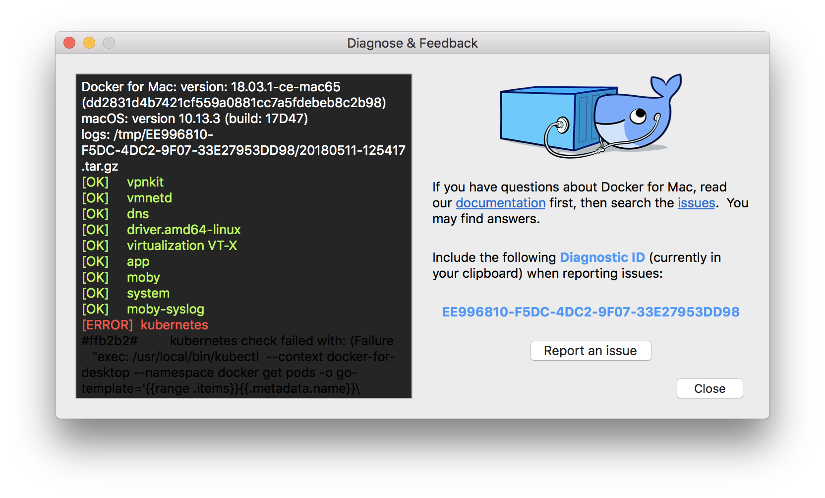 Kubernetes error on docker latest version · Issue #2901 · docker/for ...