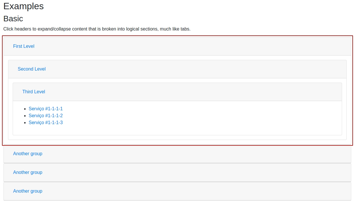 how to create Tree menu with accordion like this https//bootsnipp