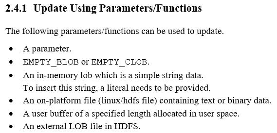 update using parameters or functions