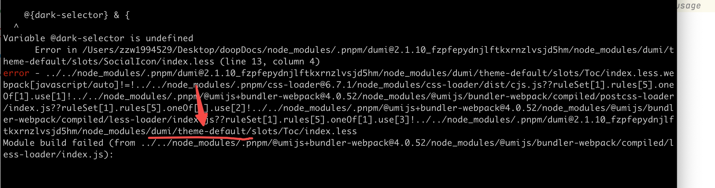 请教下有关lessloader配置modifyVars变量的文体 · Issue #1490 · umijs/dumi · GitHub