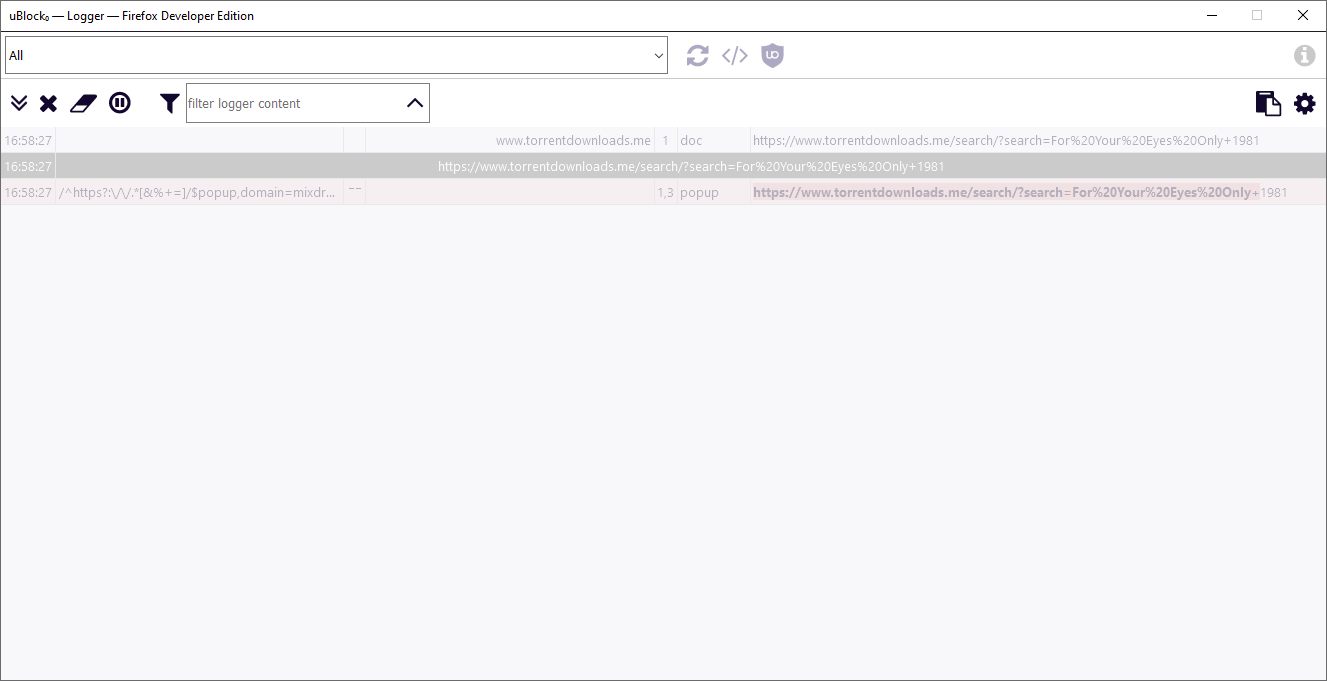uBlock Filters prevents links to some sites from opening in new tab