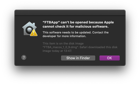 [Bug] FTB App not Notarized · Issue #163 · FTBTeam/FTB-App · GitHub