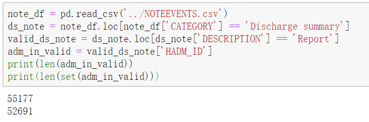 Issue about the number of valid discharge summary · Issue #698 · MIT ...