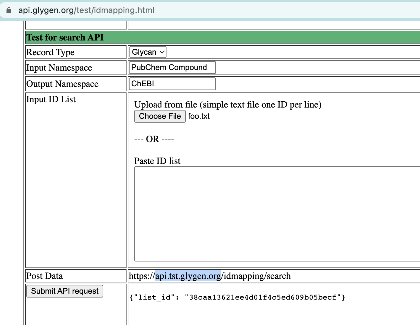 id mapping api failing with "Content-Type": "multipart/form-data ...