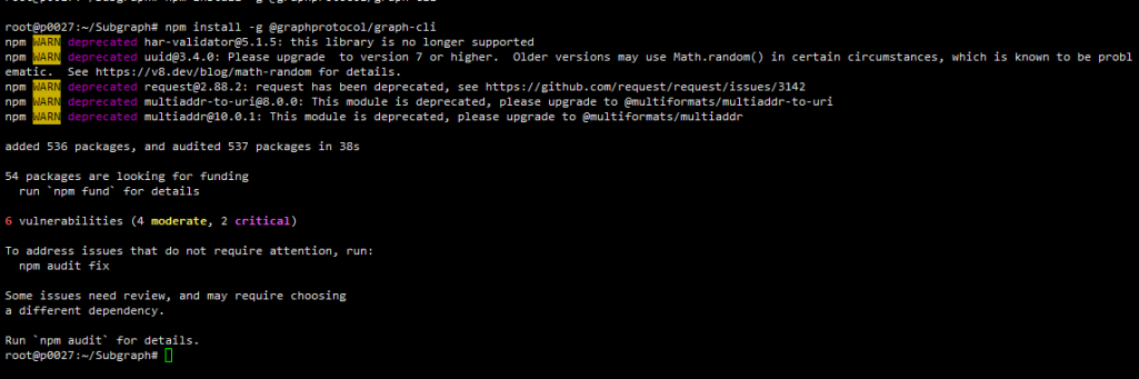 npm install -g @graphprotocol/graph-cli@latest error · Issue #1344 ...