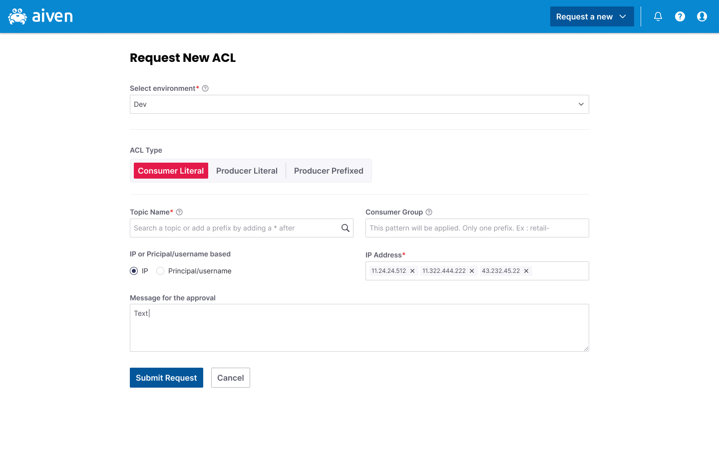 refactor(coral) Improve ACL request form · Issue 1142 · AivenOpen/klaw · GitHub