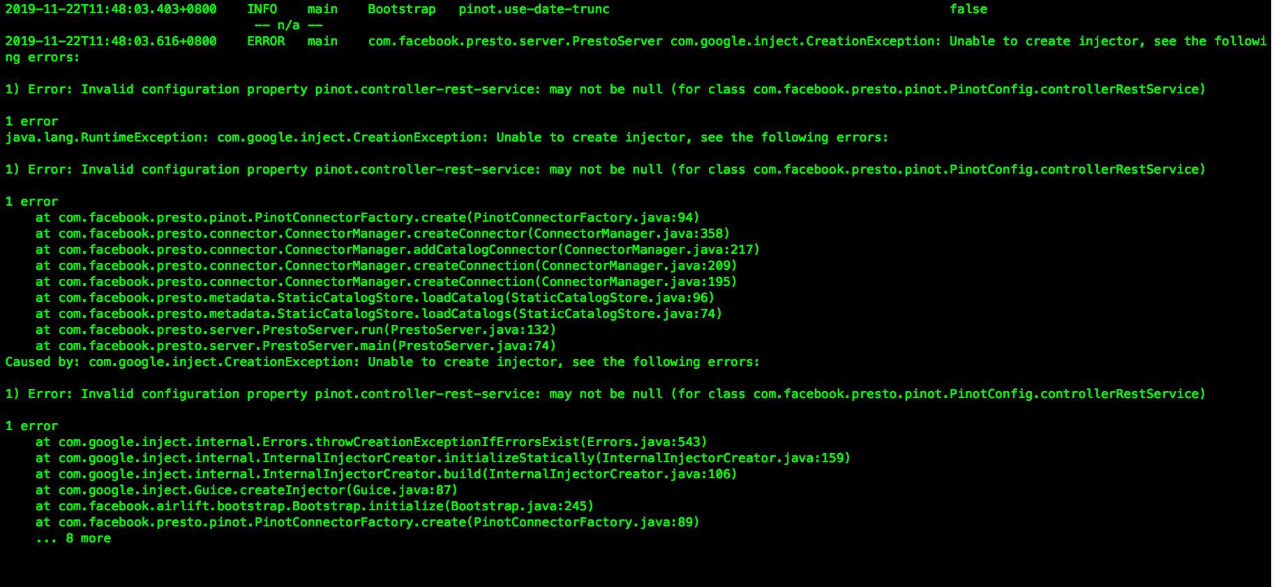 Add apache pinot catalog, presto unable to start · Issue #13724 ...
