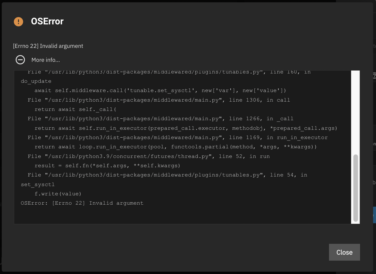 NAS119022 / 22.12 / Fix sysctl editing by undsoft · Pull Request 7344 · truenas/webui · GitHub