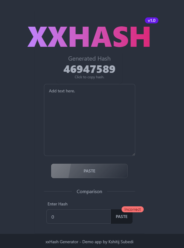 GitHub kshitijsubedi/xxhashwebui XXHASH UI to generate and