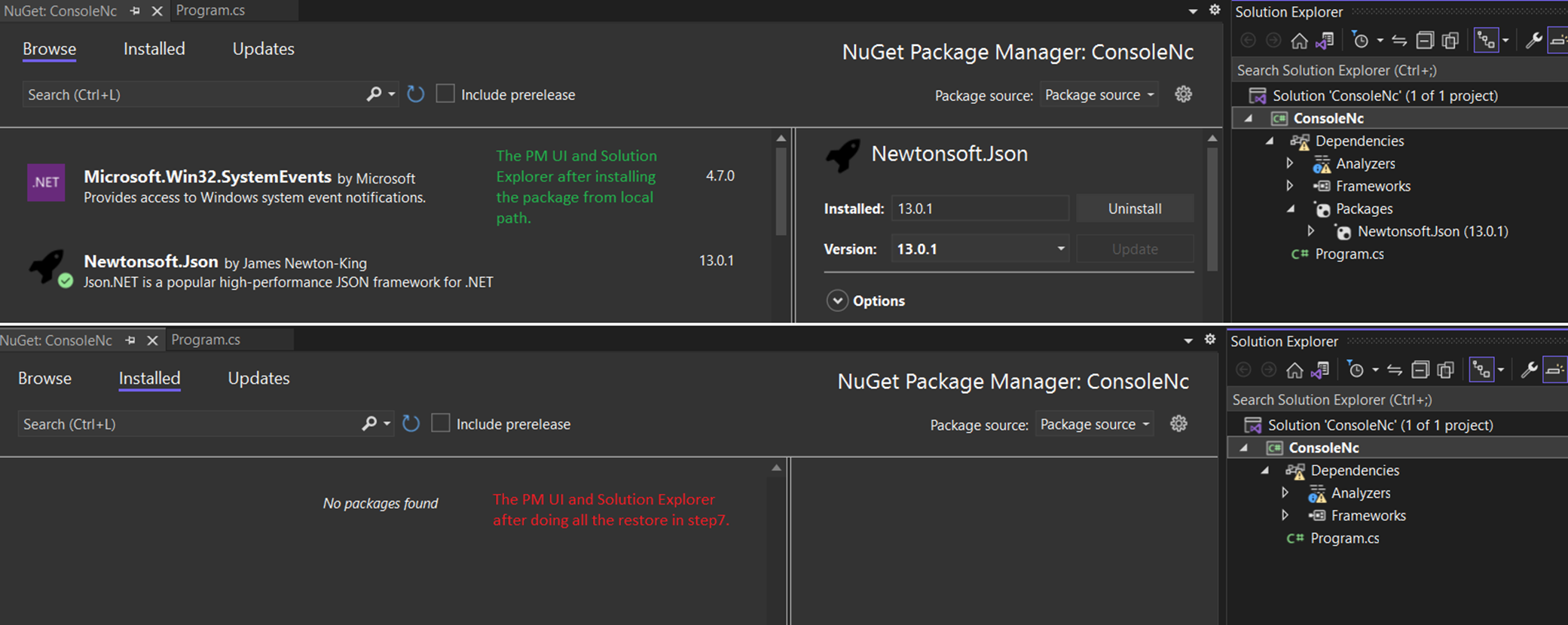  bug bash the installed package from local path disappears in the auto