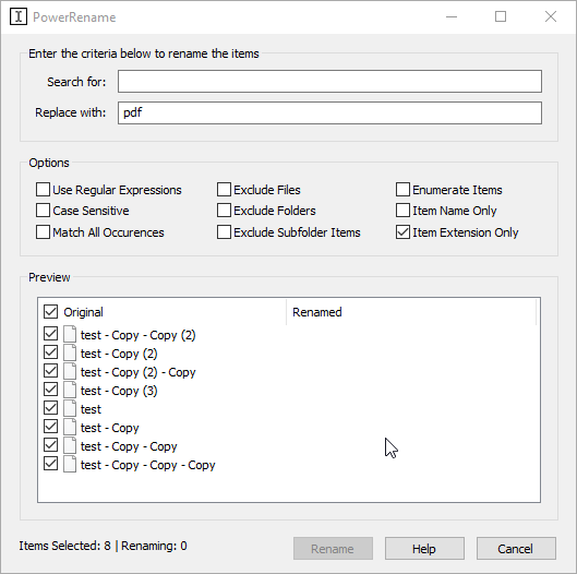 PowerRename] Empty Extension renaming · Issue #3325 · microsoft