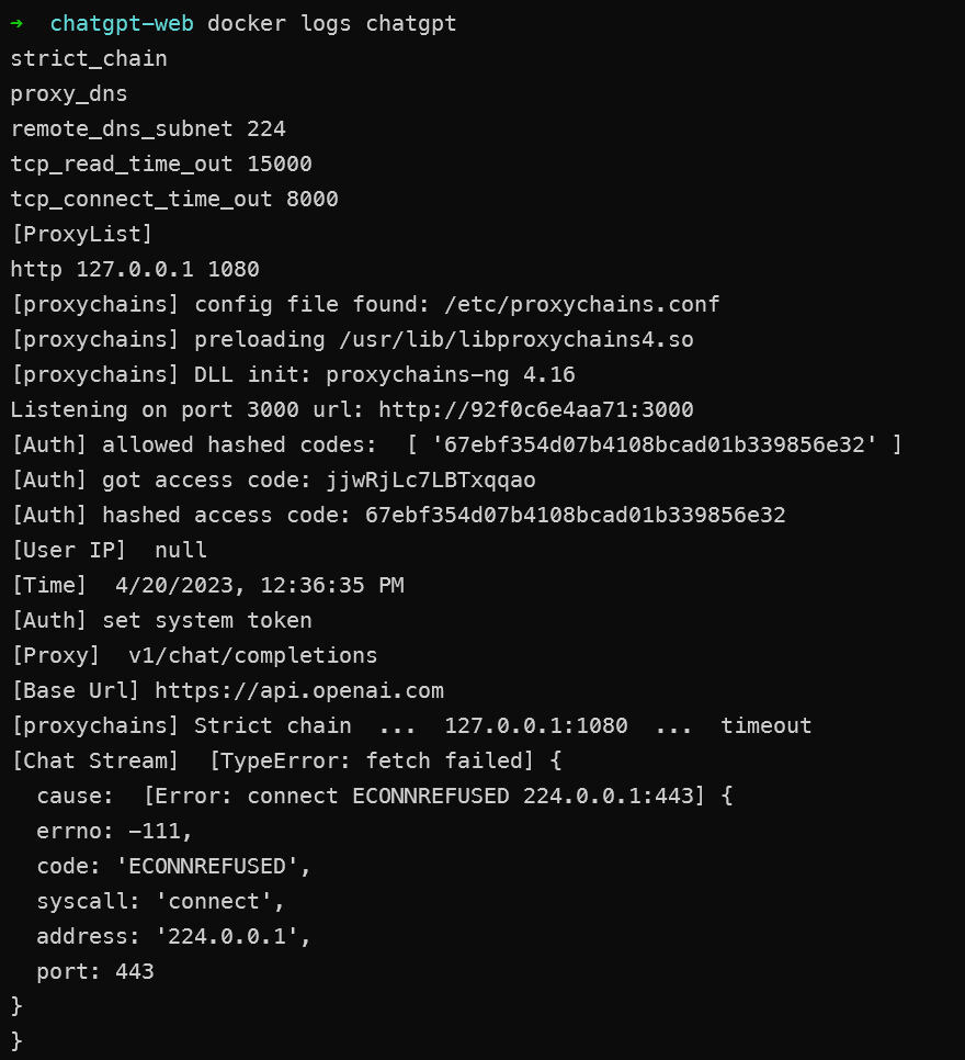 Strict chain 127.0.0.11080