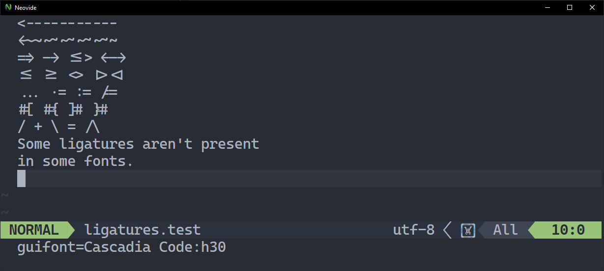 Iosevka ligatures messed up · Issue 742 · neovide/neovide · GitHub