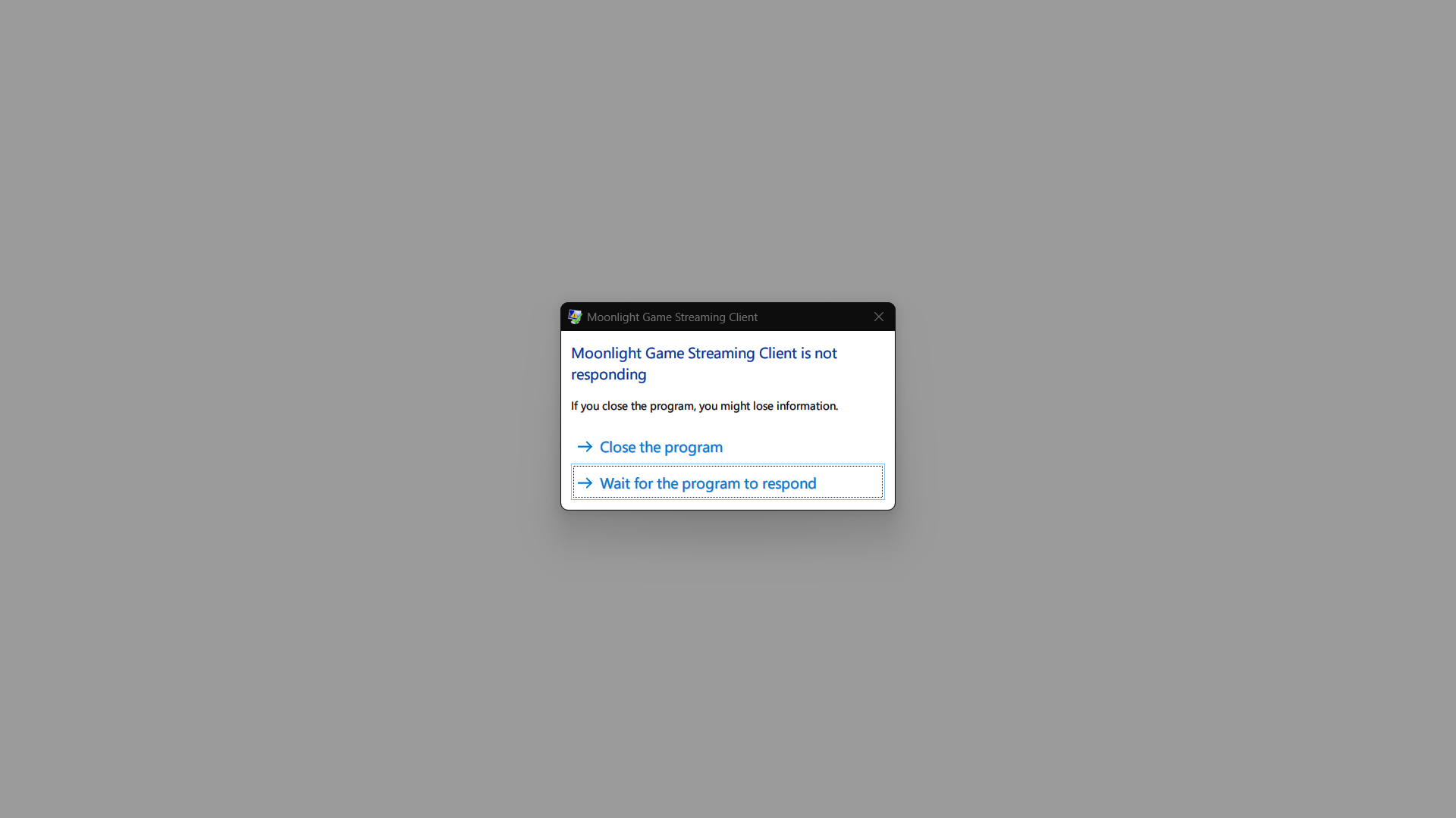 Freezes on start of streaming when using the default fullscreen mode ·  Issue #951 · moonlight-streammoonlight-qt · GitHub