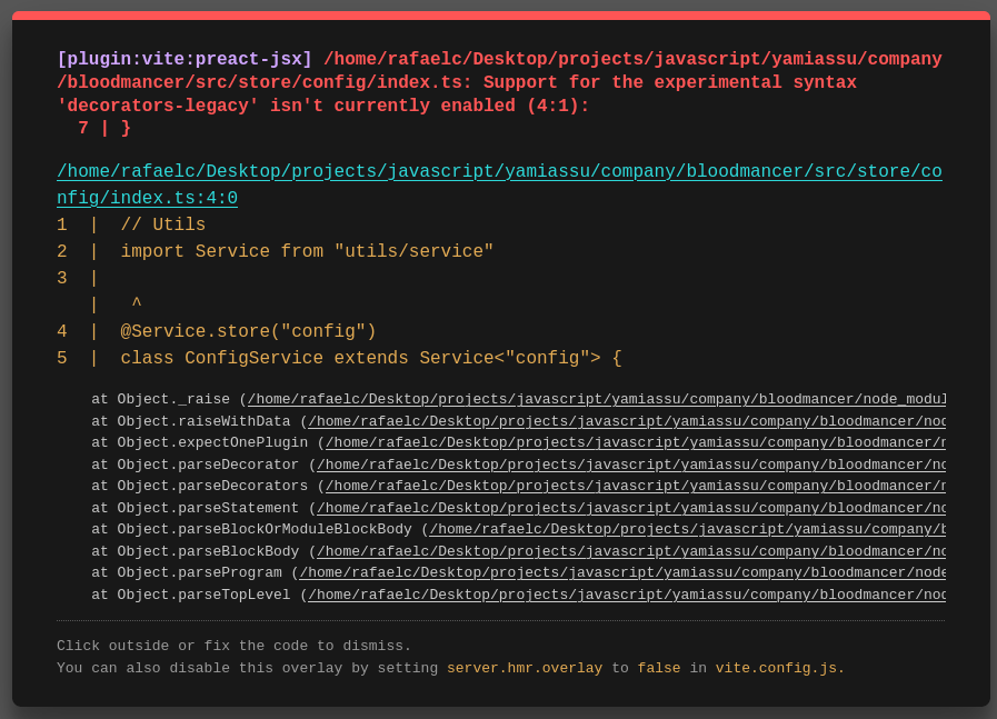 Decorators break application · Issue #43 · preactjs/preset-vite · GitHub