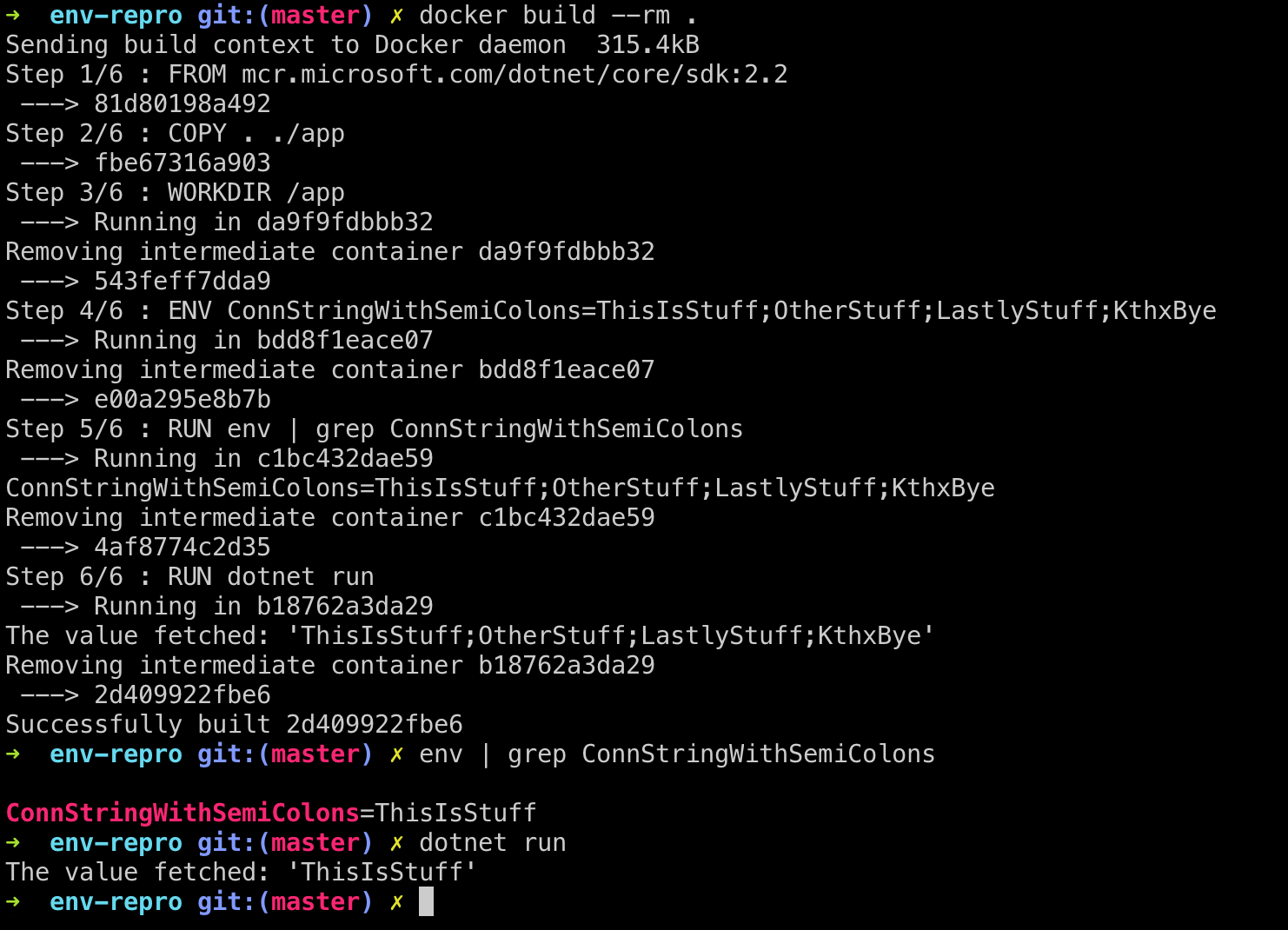 Document how to set environment variable for connection string in Linux ...