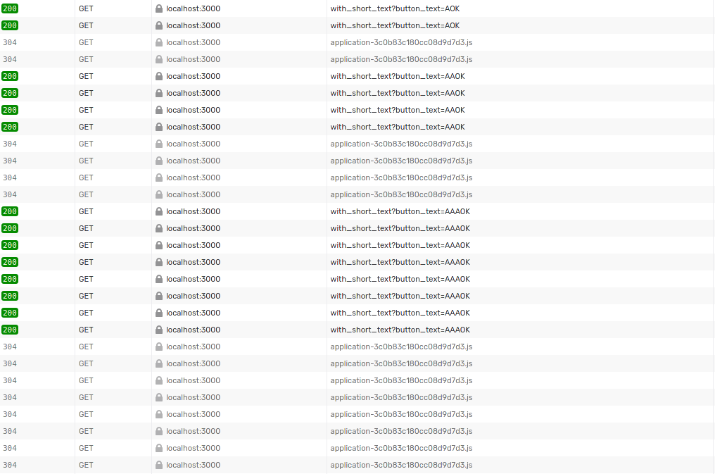 Network traceback with twice the number of requests being sent with each change.