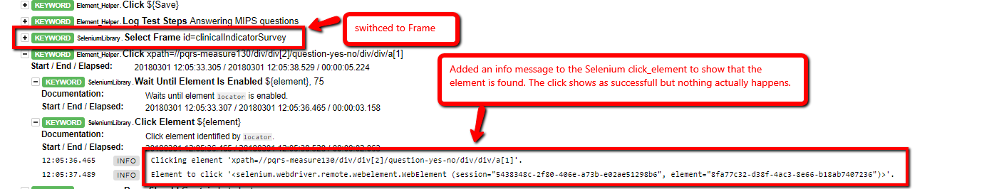 Click does nothing for a dynamic element within a frame · Issue #5557 ...