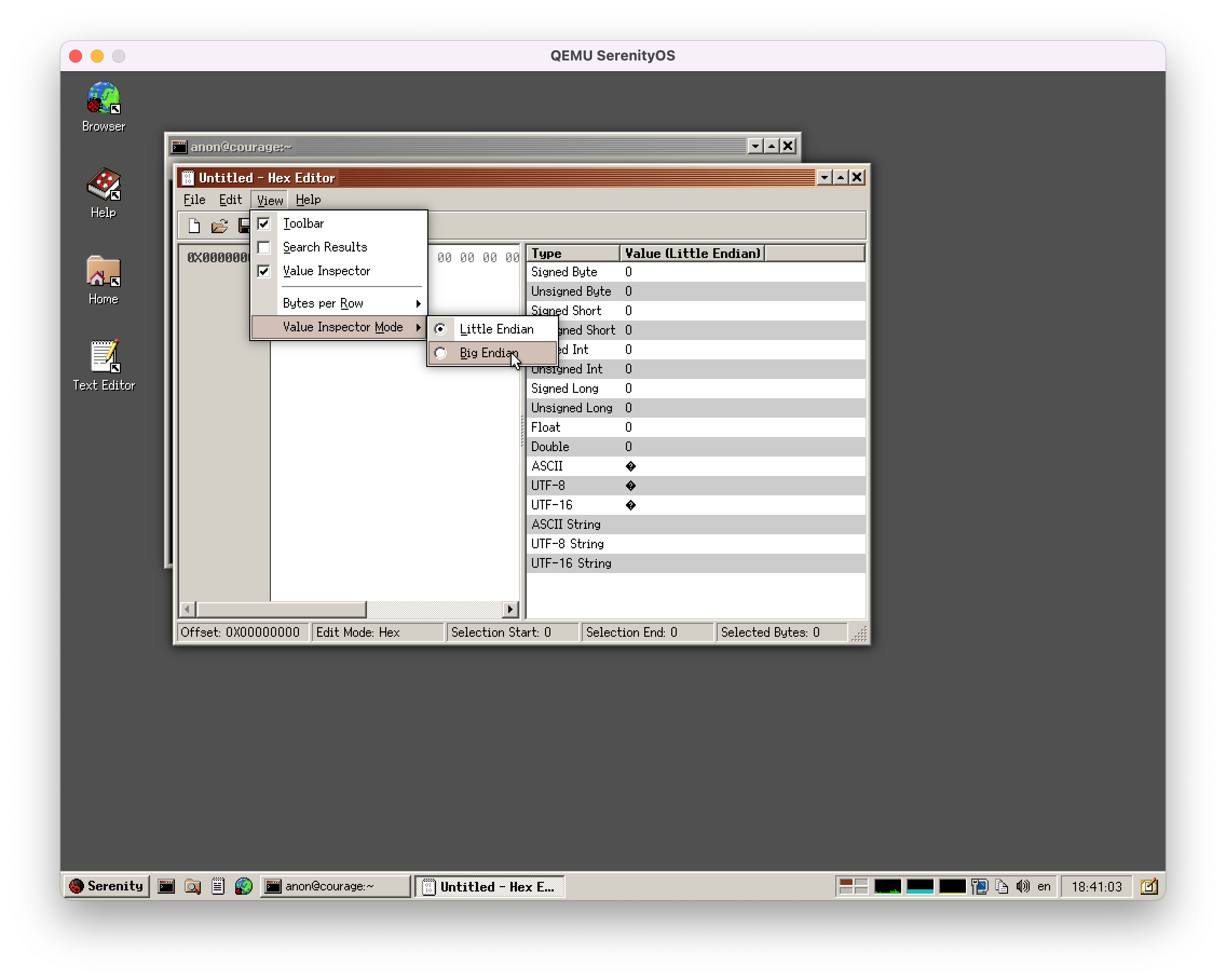 HexEditor UTF16 string decodes little endian in big endian mode