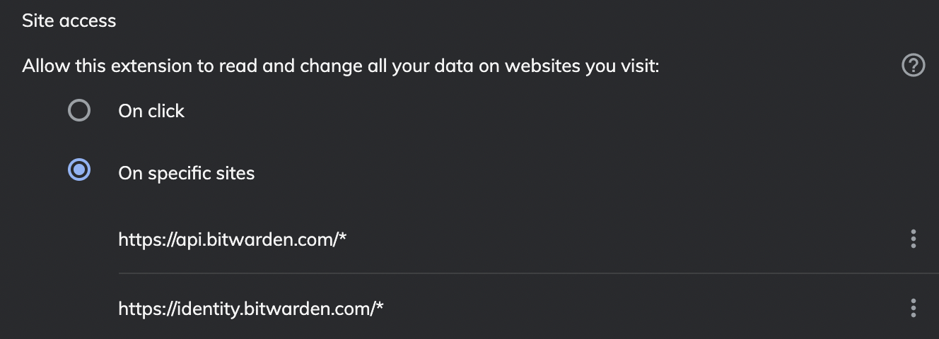 Site access set to 