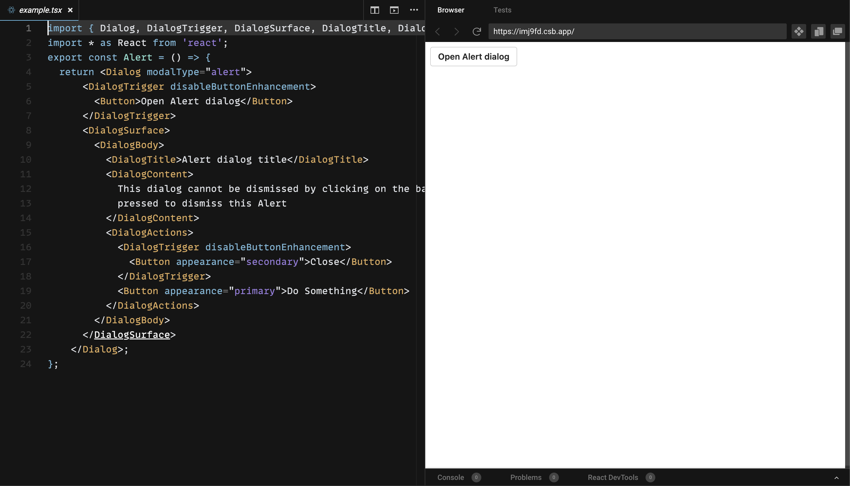 fix Remove Storybook parameters from CodeSandbox examples by