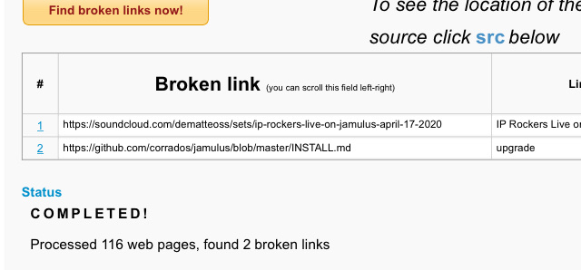 broken links