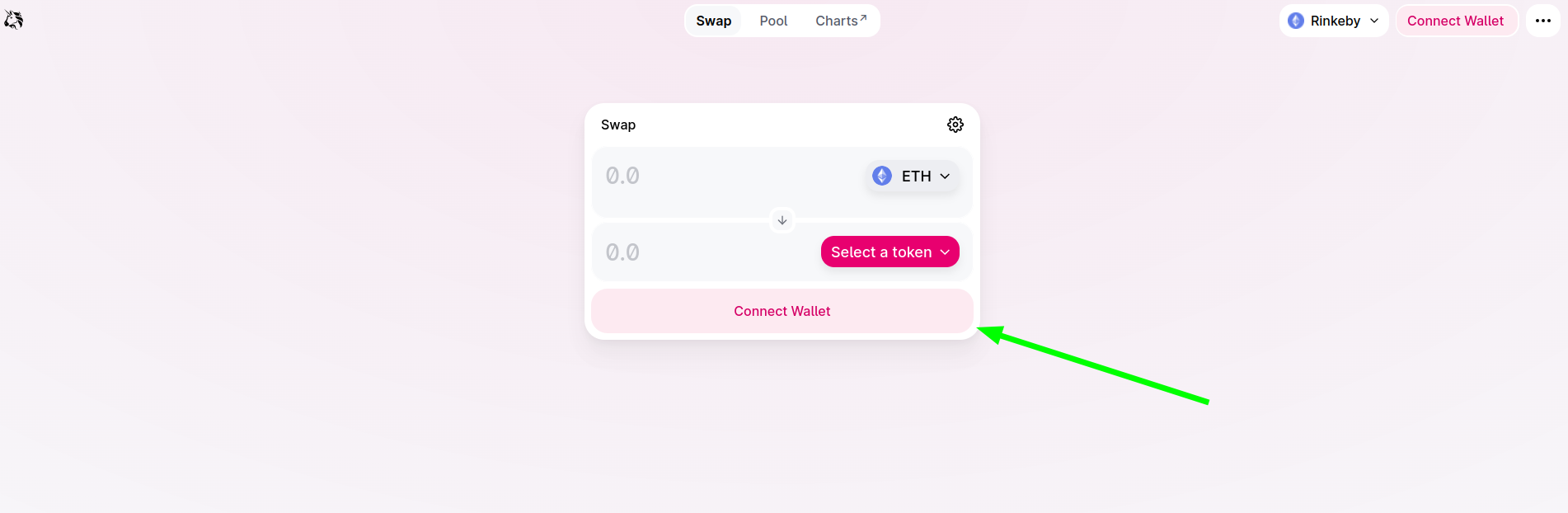 Connect wallet Button on submit page - Uniswap example - 2022-04-05_16-21