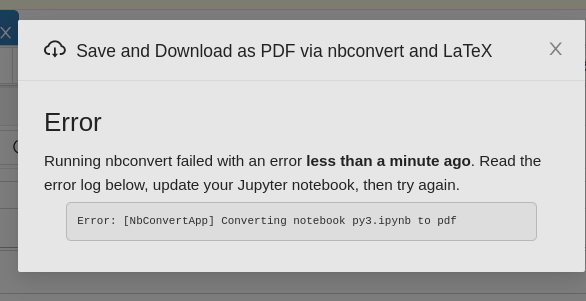 jupyter: convert via latex to pdf claims error, but all good · Issue ...