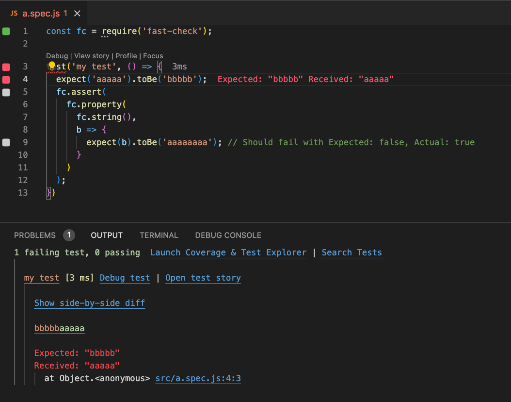 Feature request: Integration with fast-check · Issue #2459 · wallabyjs ...