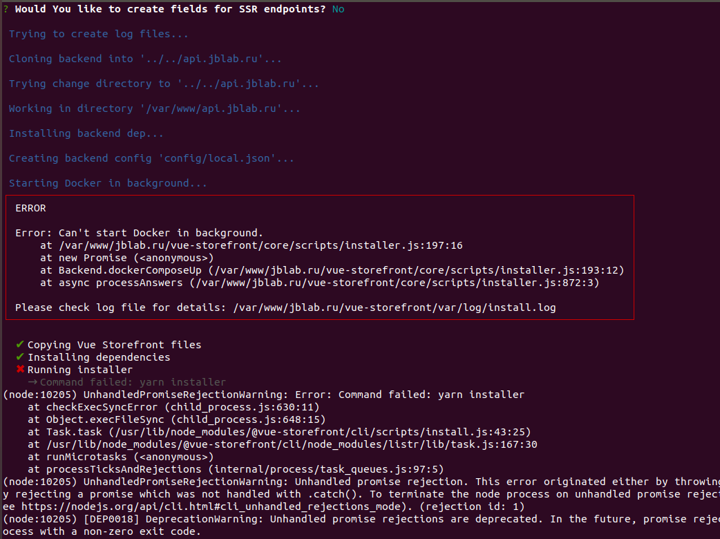 Commands do not work "build", f
