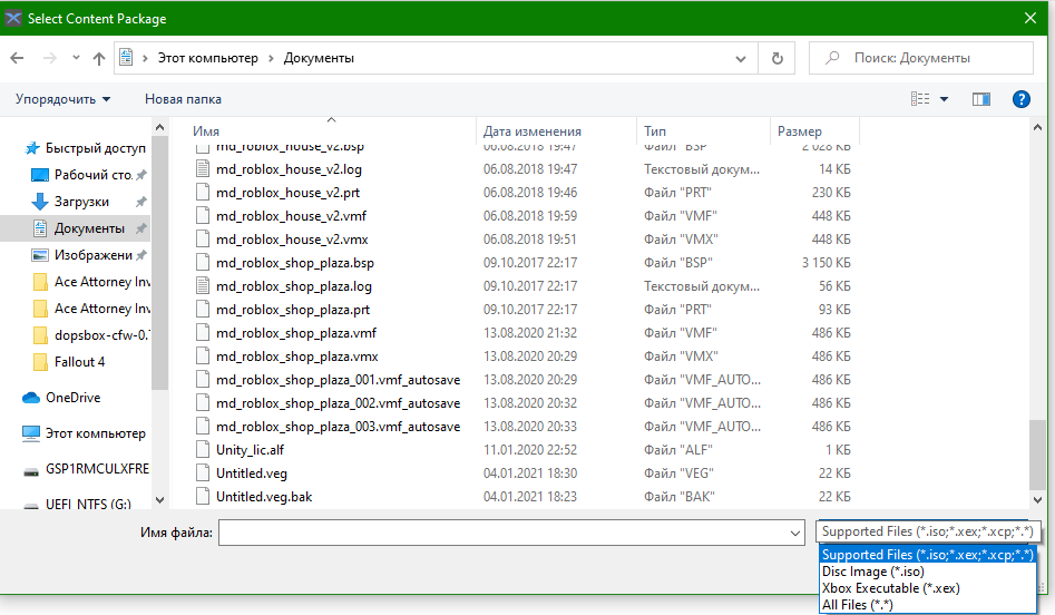 Somebody included every file extension into "supported" category of