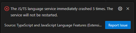 JavaScript/Typescript server often error with no solution to restart it ...