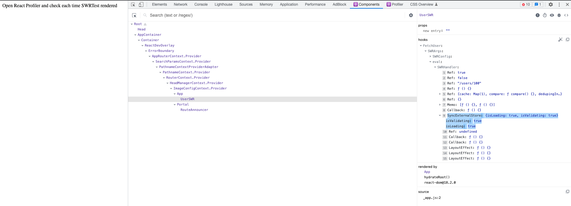 SWR 2.0.3 unnecessary re-render when useSyncExternalStore snapshots are ...