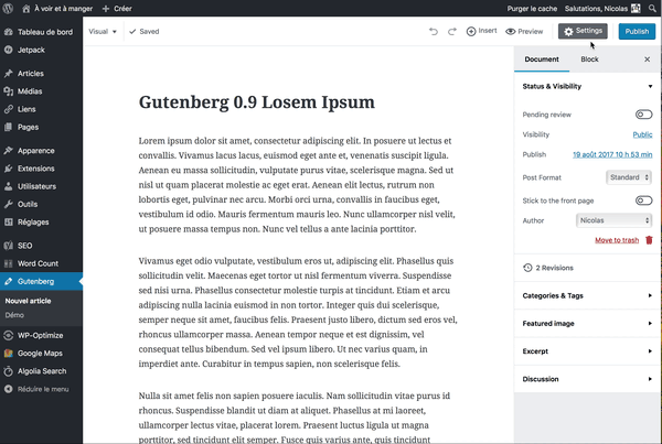 Paragraphs locked when a post is opened with standard WP editor · Issue ...