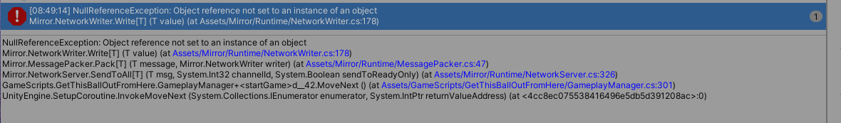 Null pointer exception while sending message that is placed in ...