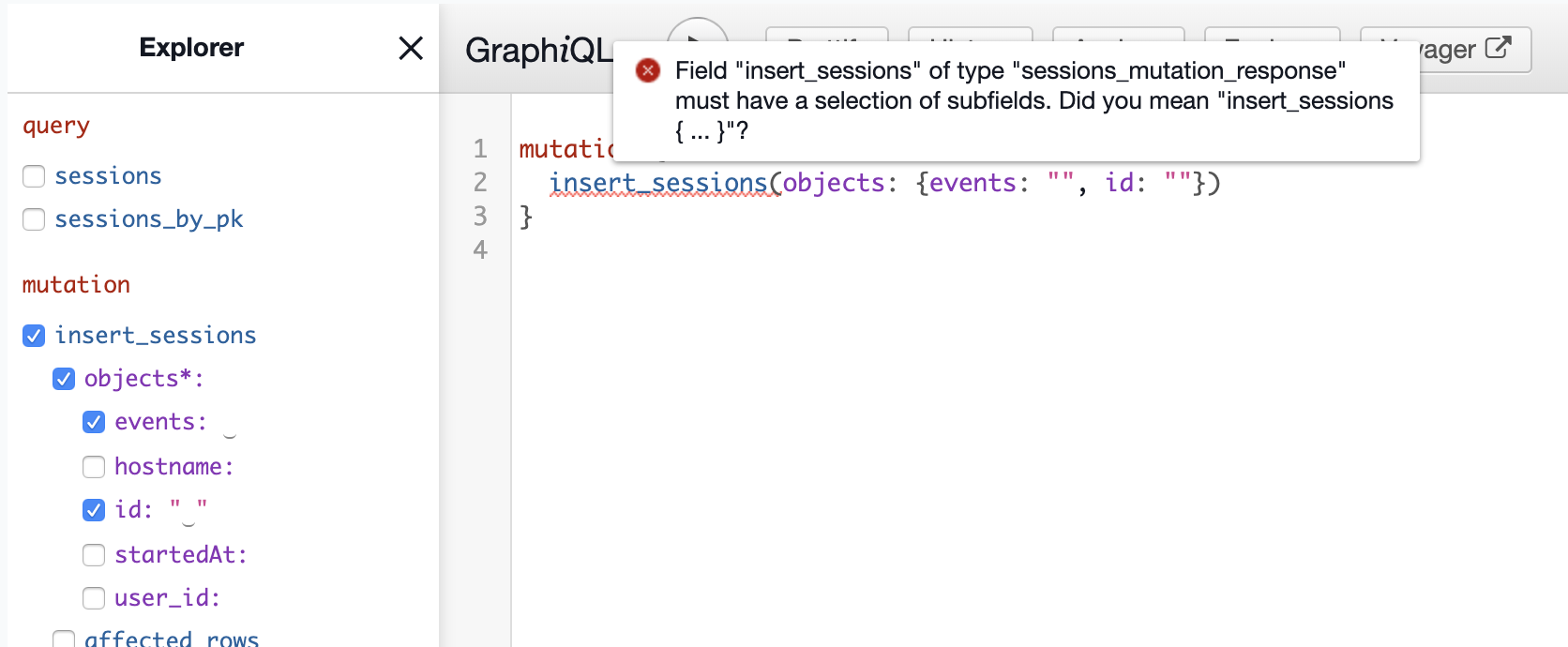 Api explorer generates invalid insert query · Issue #2548 · hasura ...