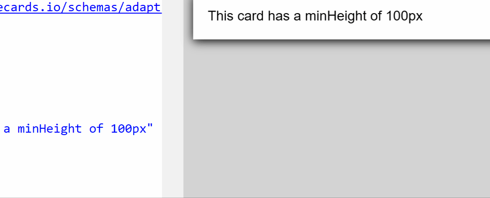 [UWP minHeight] Height of the AdaptiveCard doesnt seem to go below a ...