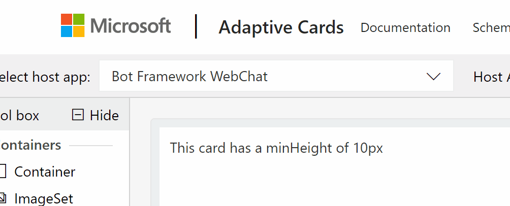 [UWP minHeight] Height of the AdaptiveCard doesnt seem to go below a ...