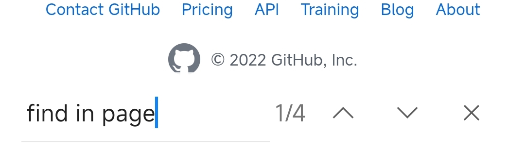 “页内查找”工具栏 ("find in page" toolbar)