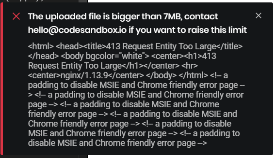 Uploading animation continues to show after upload has failed · Issue ...