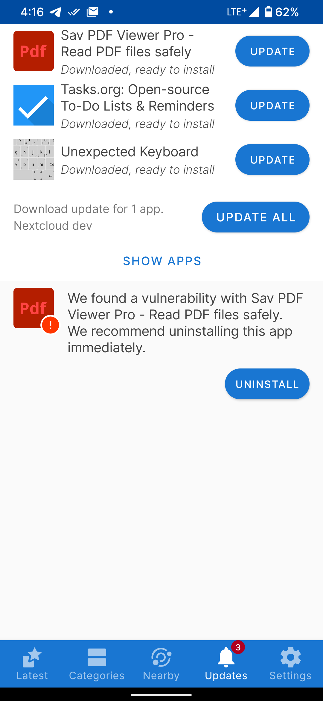 Show warning about security vulnerability · Issue #382 ...