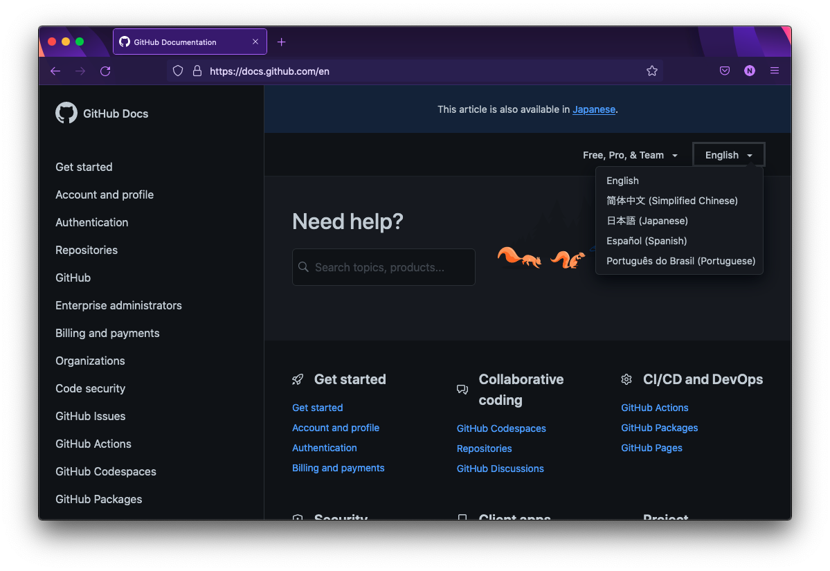 Language menu hidden with the main part scrolled · Issue #11547 ...