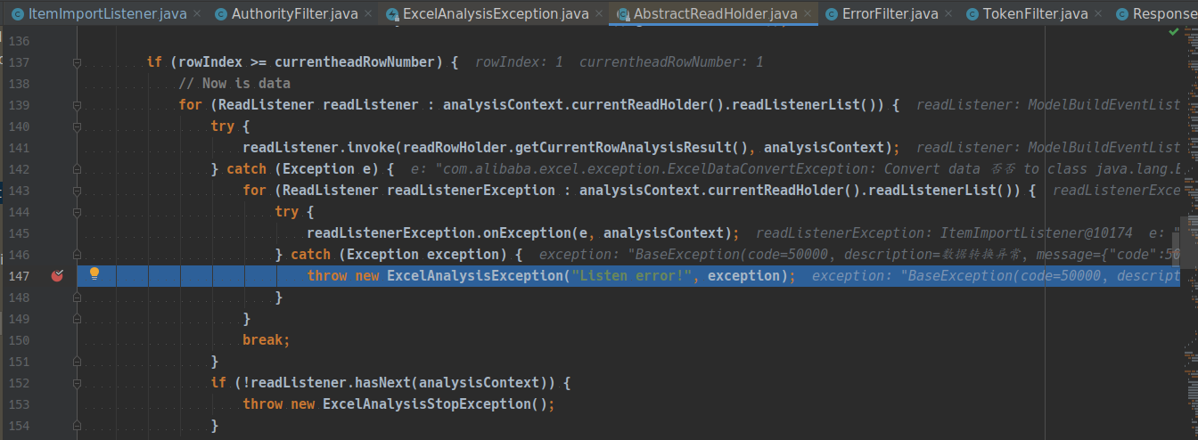 onException 方法中的异常信息无法抛出到前端 · Issue #757 · alibaba/easyexcel · GitHub