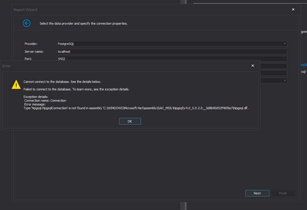 Connect DevExpress Report with PostgresSQL Database in .NET 5 Visual ...