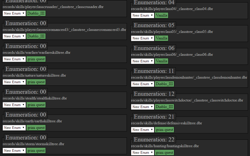 Mastery Enumerations - using Mods: Diablo 3 and Grim Quest in the Example, because I had them on my HD Mastery Enumerations - using Mods: Diablo 3 and Grim Quest in the Example, because I had them on my HD