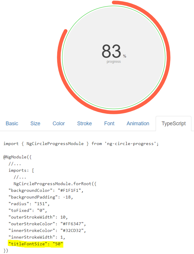 Title is not centered when fontSize params input is changed · Issue 15